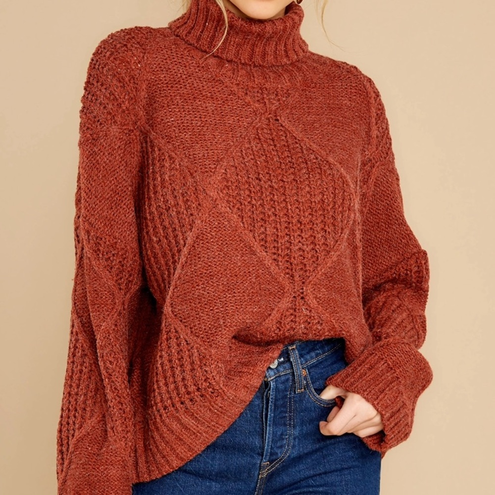 Red Dress Boutique Mountain Top View Rust Sweater